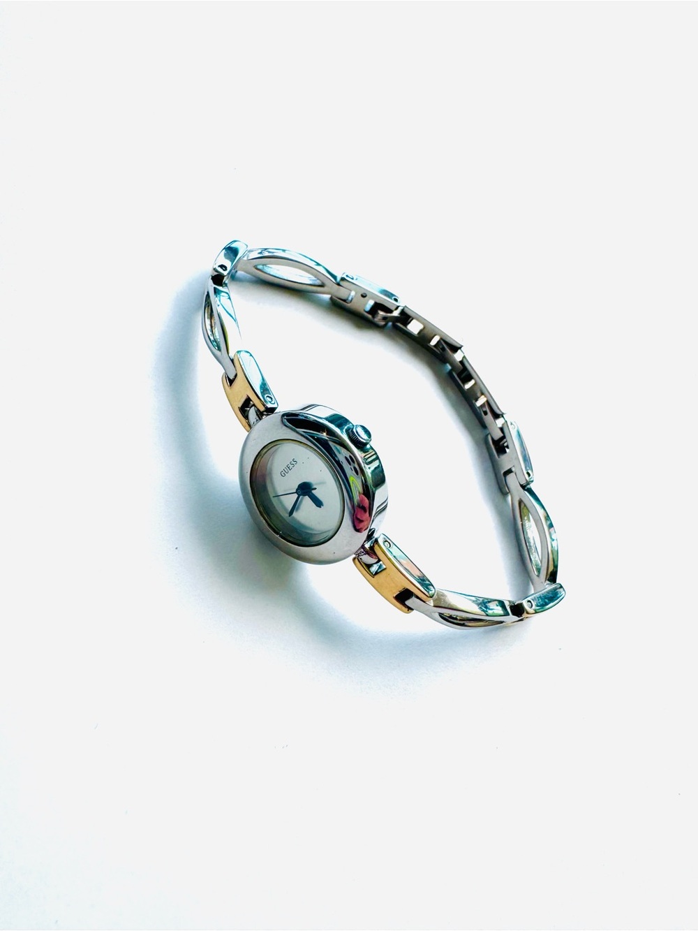 GUESS Two-Tone Bracelet Watch – Minimal Round Face - Picture 2 of 10